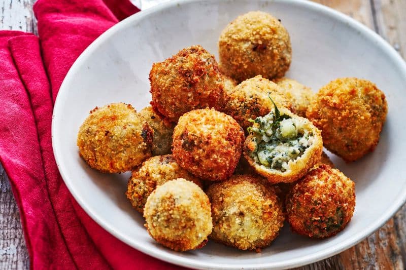 Boulettes de pommes de terre et épinards