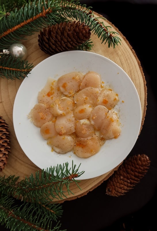 recette de Carpaccio de Saint-Jacques à la poutargue