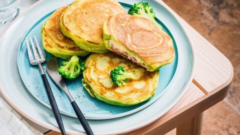 Croques pancakes au brocoli