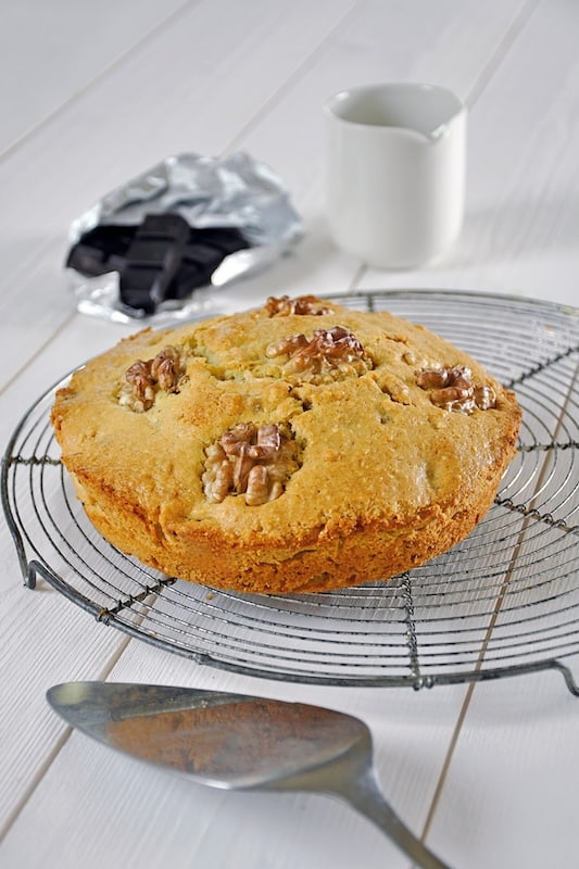 recette de Gateau aux noix coulis chocolat