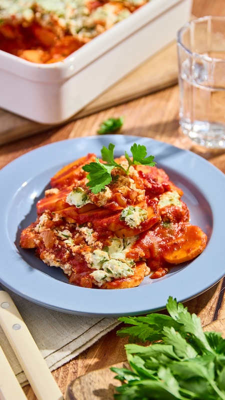 recette de Gratin de patates douces à la ricotta