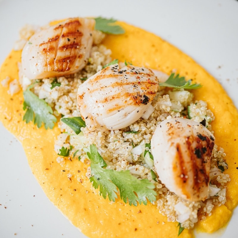 recette de Saint-Jacques courge quinoa