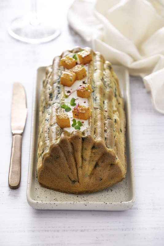 recette de Cake à la courge et aux épinards