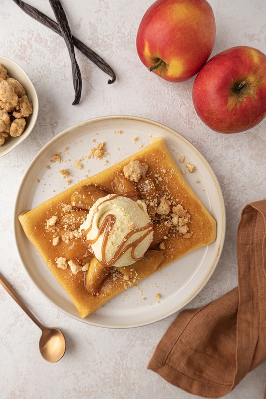 recette de Crêpes Tatin au lait entier