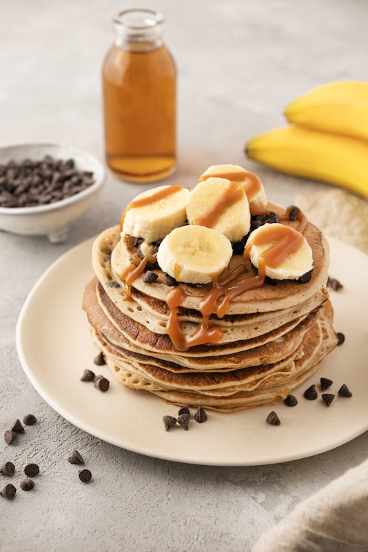 recette de Pancakes protéinés aux pépites de chocolat