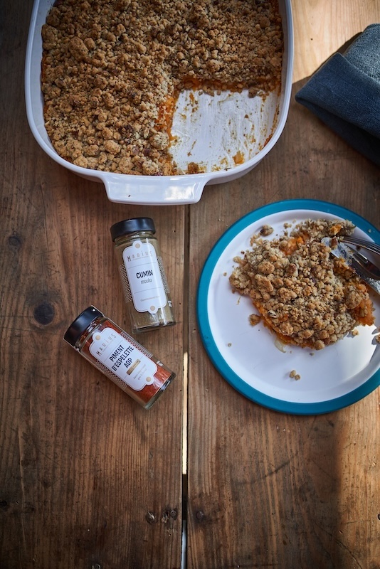 recette de Crumble de patates douces au pécan