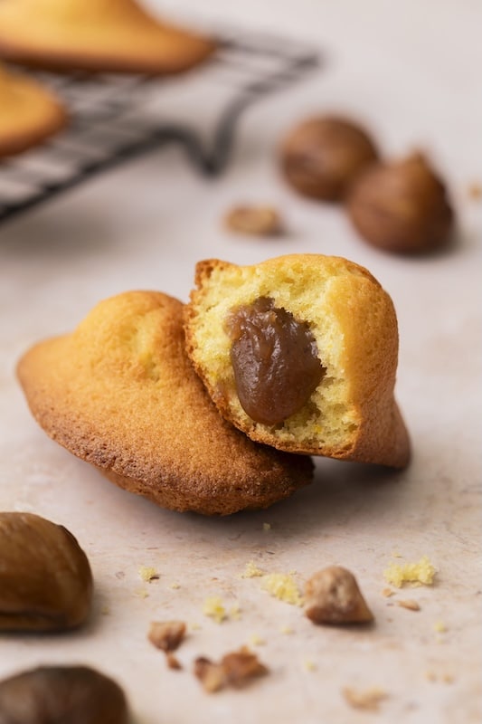 recette de Madeleines farcies aux châtaignes