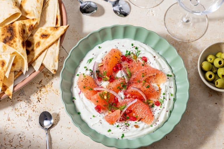 Labneh au pamplemousse rose