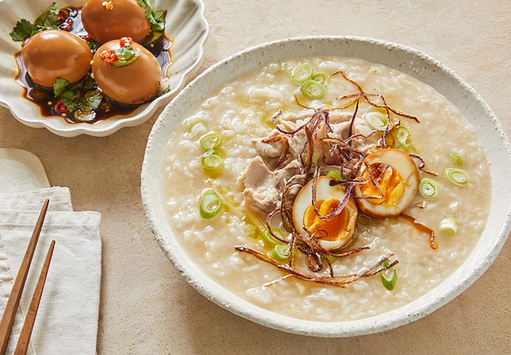 recette de Congee au poulet et au gingembre