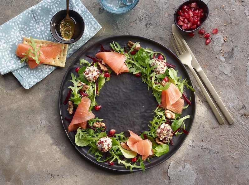 recette de Couronne de saumon fumé au chèvre