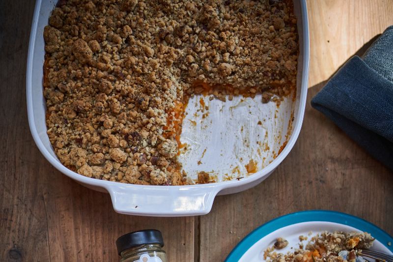 Crumble de patates douces au pécan