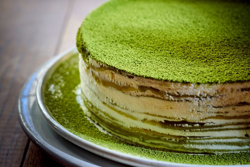 Mille-crêpes au thé matcha