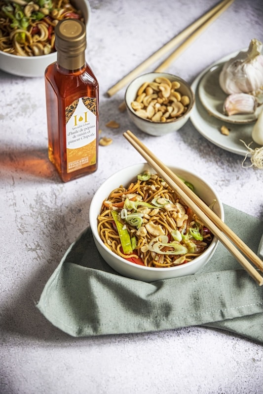 recette de Nouilles sautées au piment Chipotle