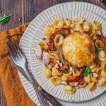 Orecchiette aux courges et burrata panée