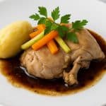 Poulet fermier en vinaigrette de légumes