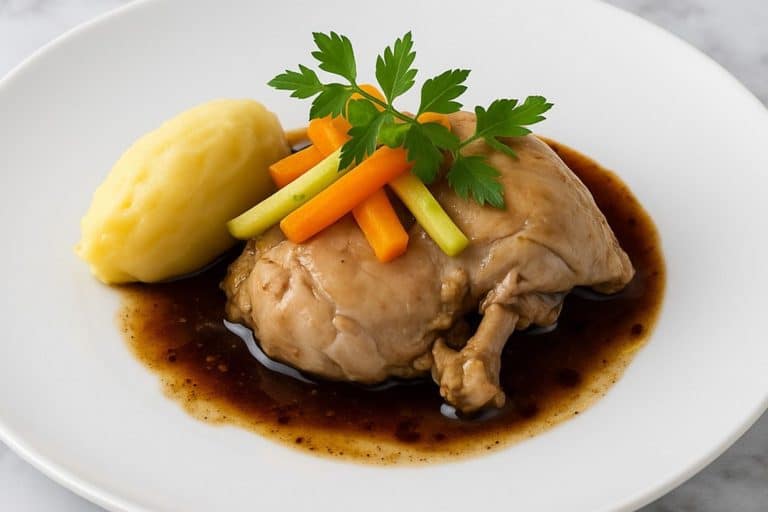 Poulet fermier en vinaigrette de légumes