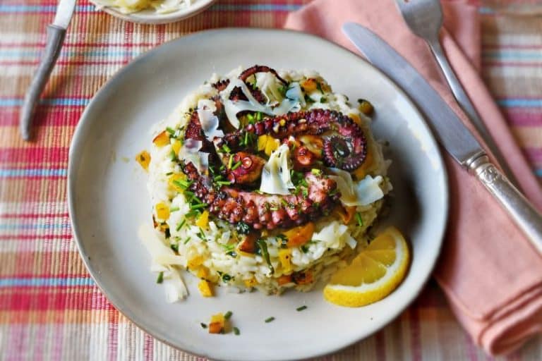 Risotto au poulpe et Abondance