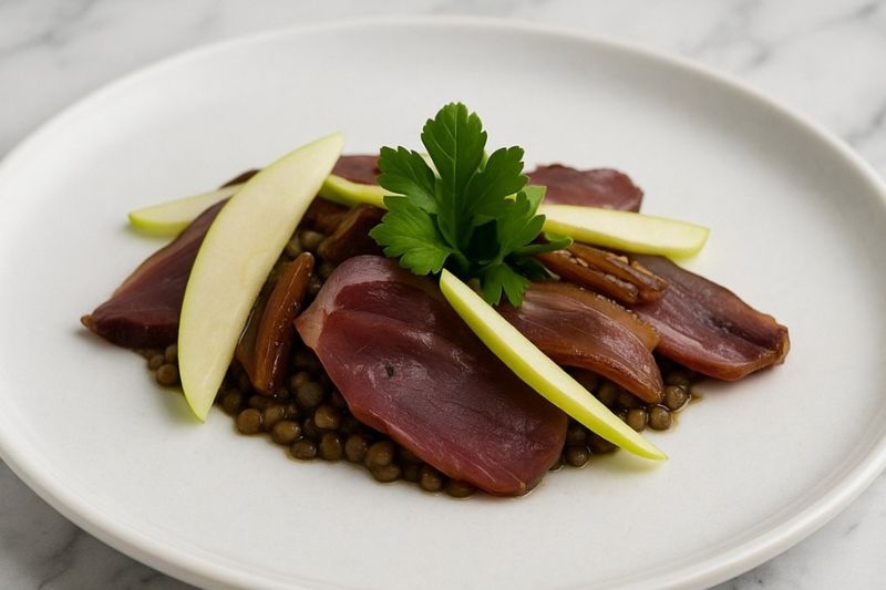 Salade de lentilles vertes et magret