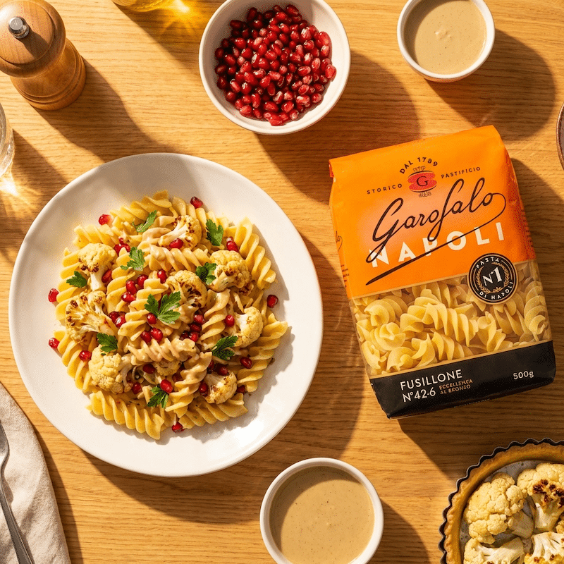 recette de Fusillone au chou-fleur tahini