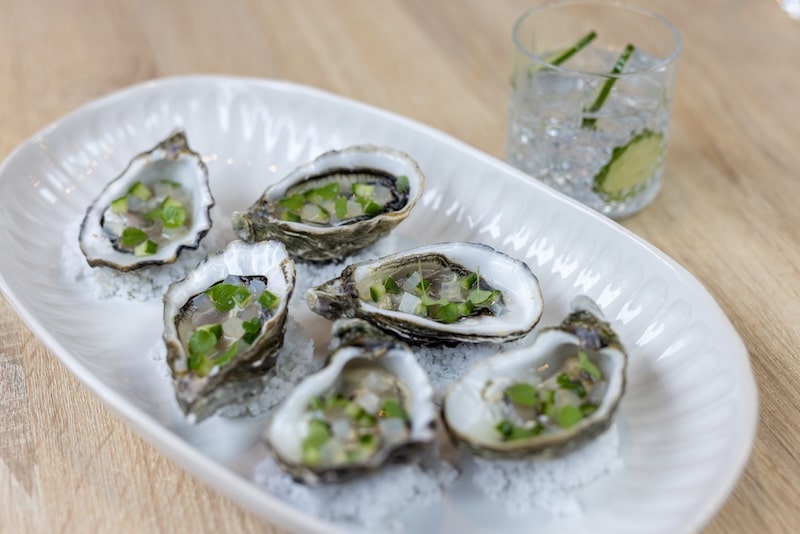 recette Huîtres à la gelée de gin et pickles