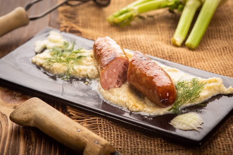 Montbéliard grillée à la mousseline de fenouil