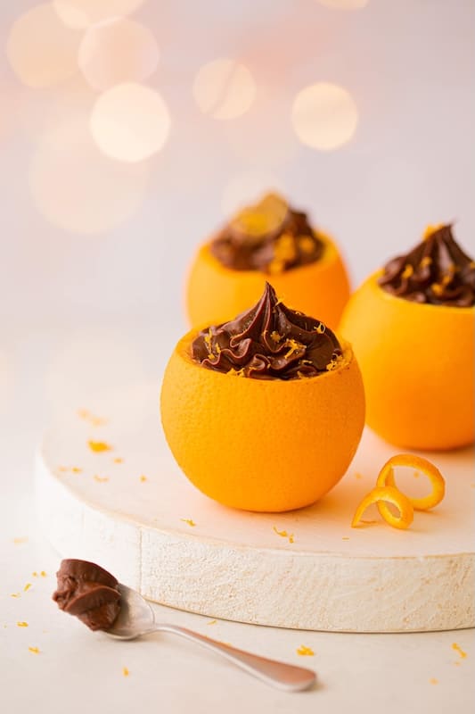 recette de Mousse au chocolat en coque d’orange