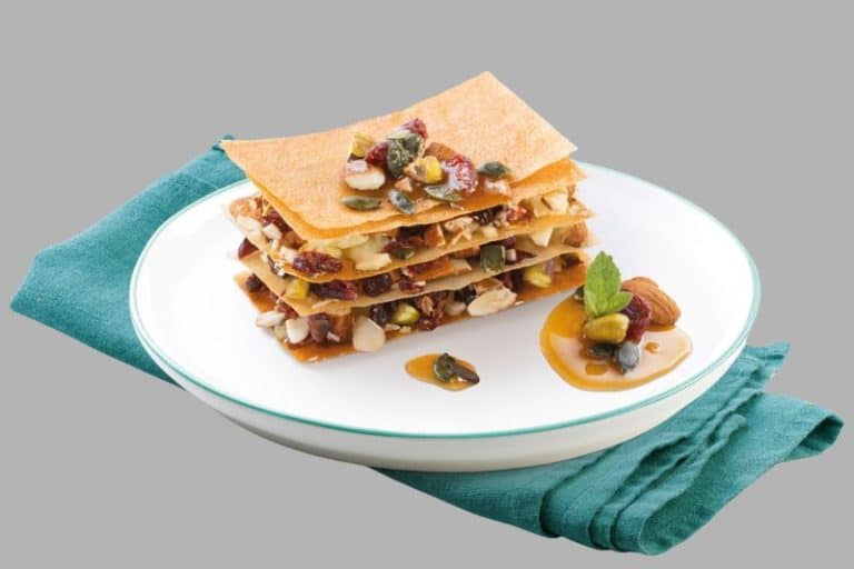 Millefeuilles de brick aux fruits secs
