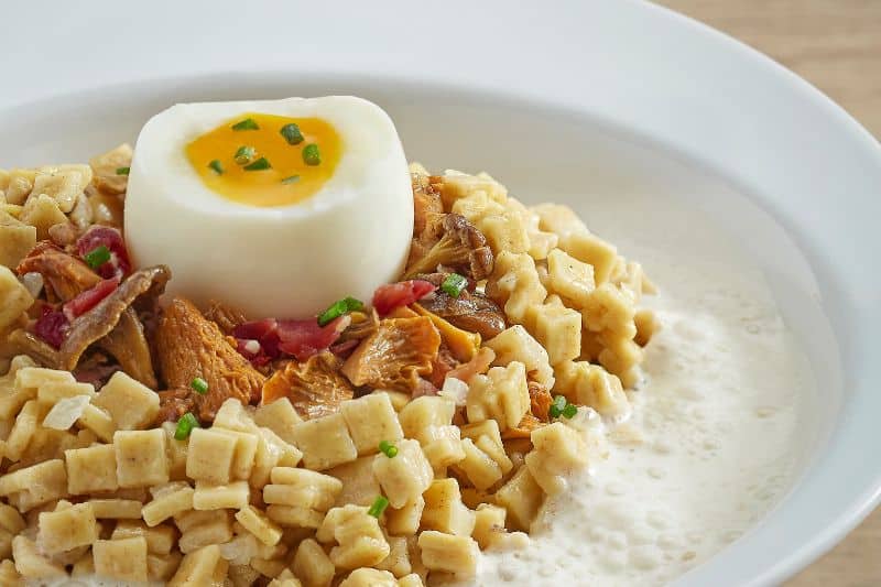 Crozets et mitonnée de champignons