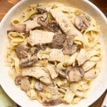 Escalopes de dinde à la moutarde et tagliatelles