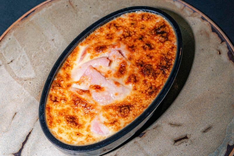 Welsh au Maroilles et au jambon fumé