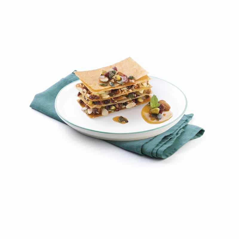 recette de Millefeuilles de brick aux fruits secs