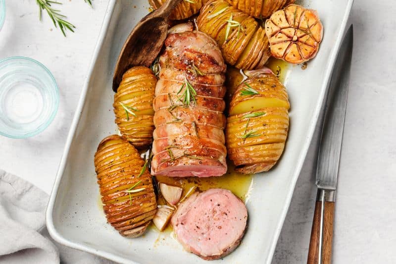 Rôti d’agneau au miel et romarin