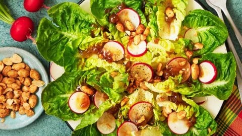Salade de sucrine et vinaigrette exotique