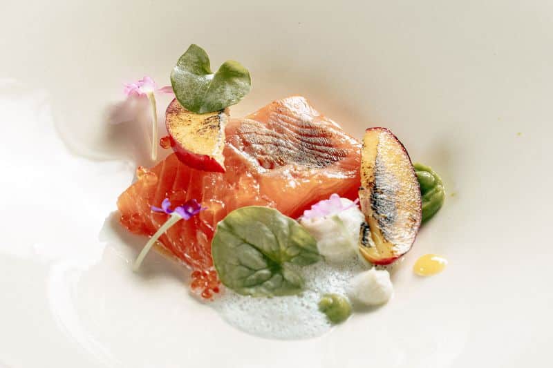 Truite mi cuite coquelicot