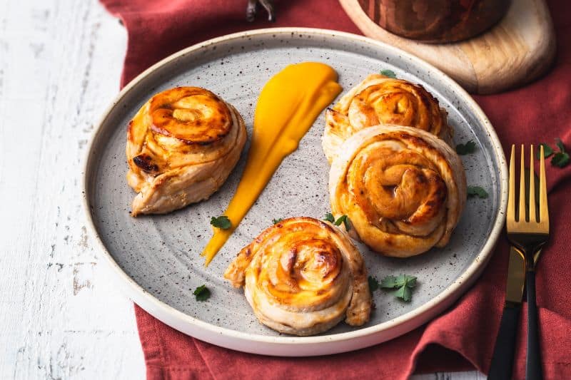 Rosaces de poulet fermier à la vanille
