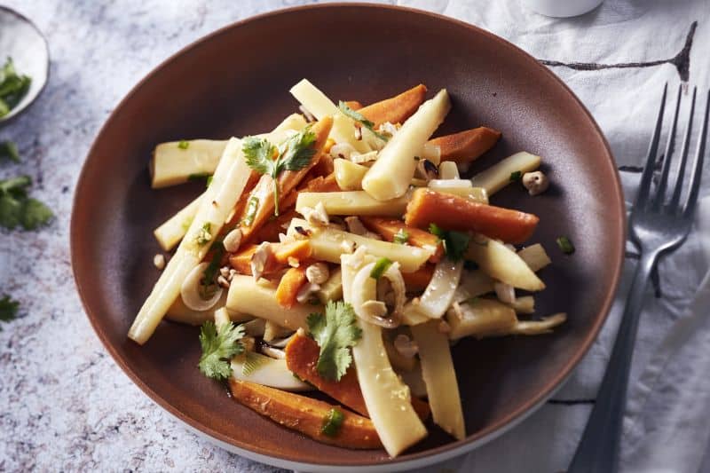 Wok de panais et patate douce