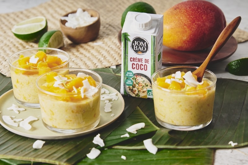 recette de Crème de coco à la mangue