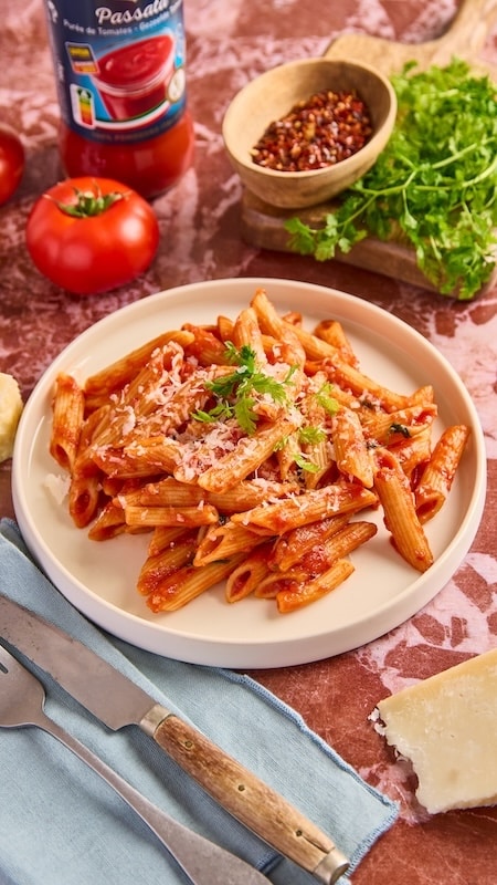 recette de Penne all’arrabbiata et Pecorino
