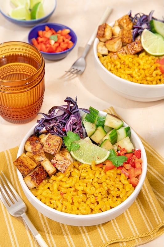 recette Indian bowl aux coquillettes curry