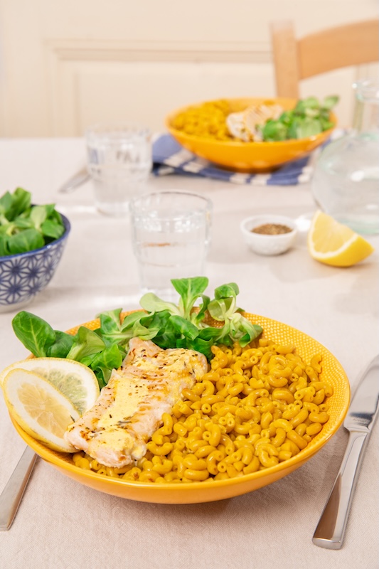 recette de Cabillaud et coquillettes Curry