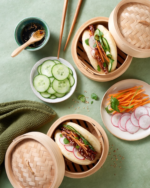 recette Gua bao au concombre et au poulet