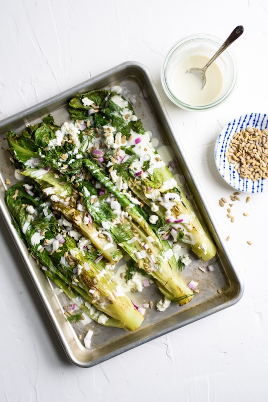 recette Salade romaine grillée