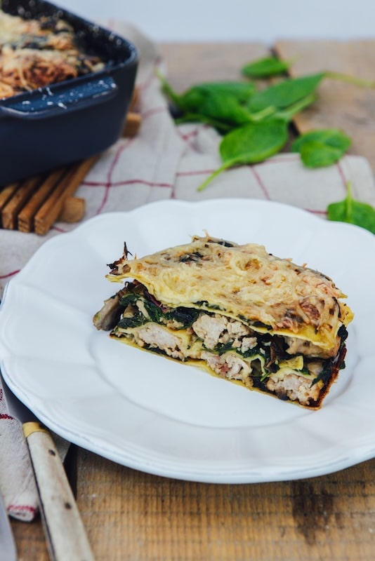 recette de Lasagnes de veau aux épinards et champignons