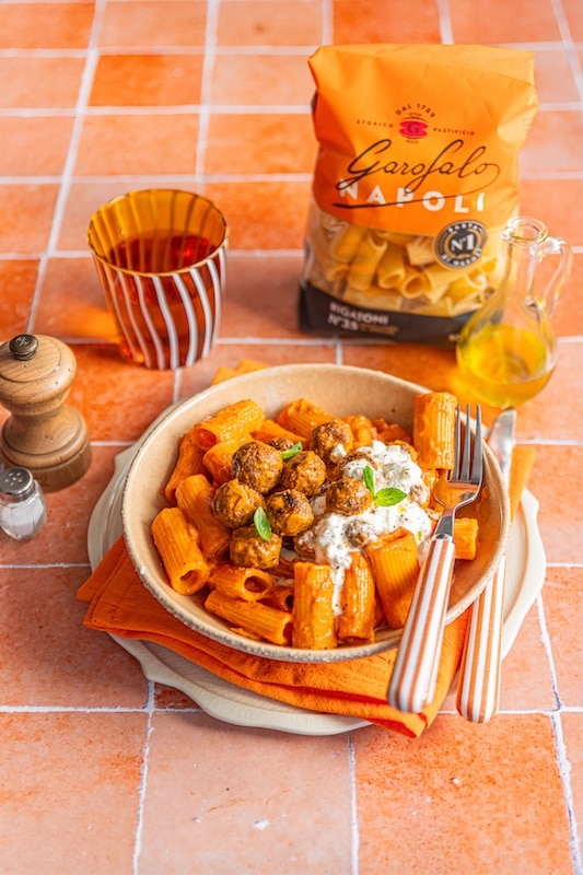 recette Vodka pasta et meatballs