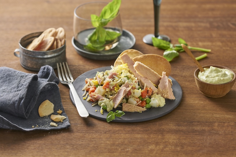 recette Salade de riz et mayonnaise au pesto