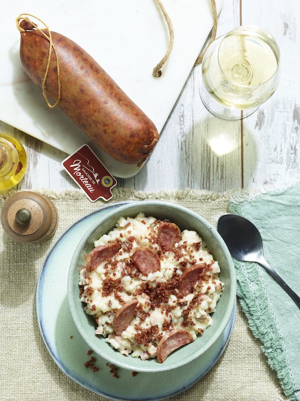recette Risotto à la Cancoillotte et crispy de Morteau