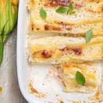 Cannellonis au saumon et fleurs de courgettes