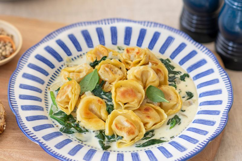 Cappelletti en poêlée aux épinards