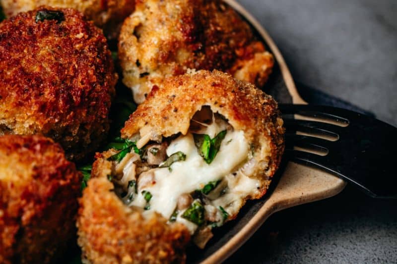 Croquettes de champignons à la Stracciatella
