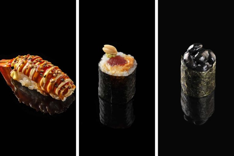 Crevette Koshou, Maki Maguro Cacahuete Wasabi et Tulip Kuro Edamame